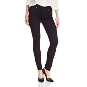 7 for all Mankind Midrise Skinny Black denim jean